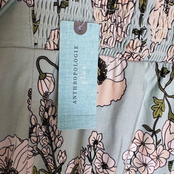 Anthropologie The Ariana Square-Neck Asymmetrical Ruffle-Hem Dress Plus Size 3X - Picture 13 of 17